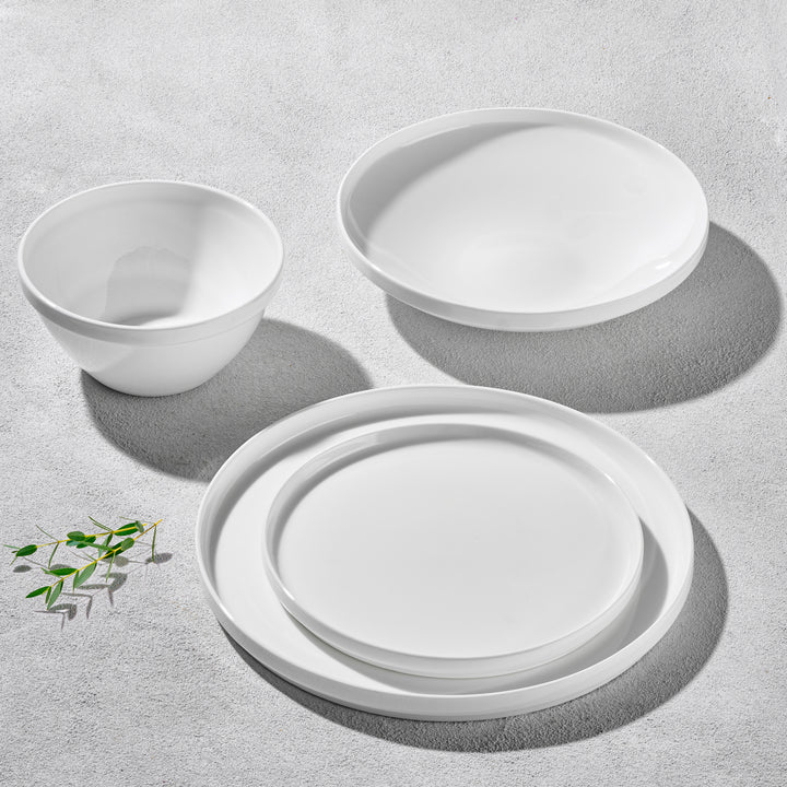 Aidan, Stackable Bone China, 16 Pc Dinnerware Set