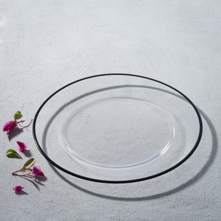 Classic, Glass Charger with Colored Rim