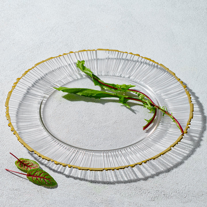 Harmony, Glass Charger with Colored Rim
