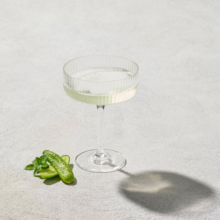 Malibu, Ribbed Coupe Champagne Glass, 10 oz