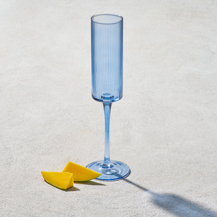 Malibu, Ribbed Champagne Glass, 7 oz