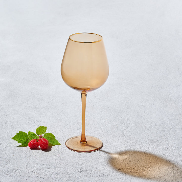 Platinum, Wine Glass with Gold Rim, 27 oz