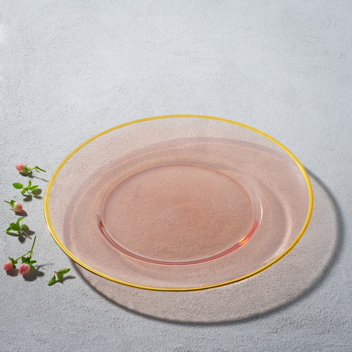 Platinum, Glass Charger with Gold Rim