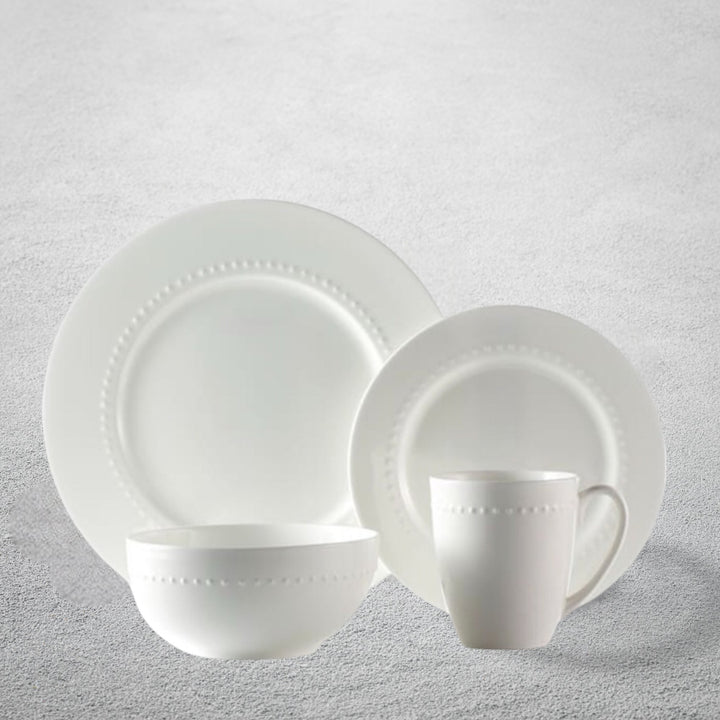 Hobnail, Classic Bone China 16 Pc Dinnerware Set