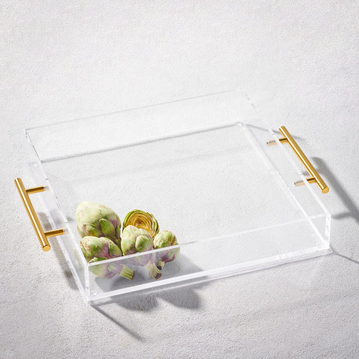 Grace, Acrylic Square Tray with Handles, 12